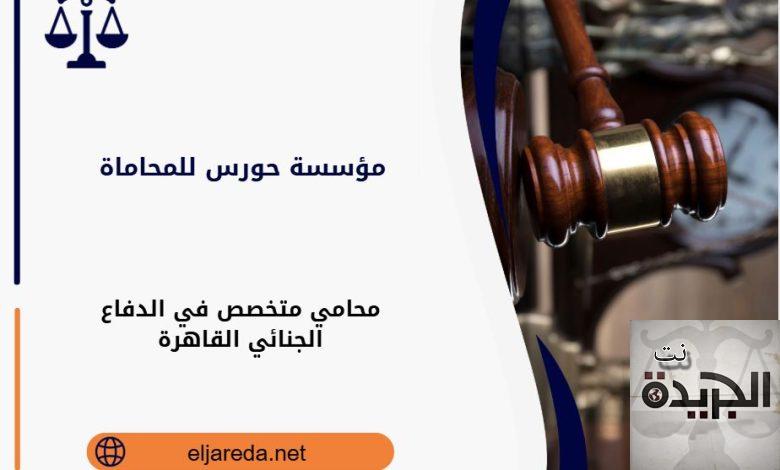 محامي متخصص في الدفاع الجنائي القاهرة